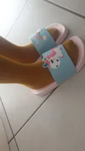 Suihyung-Zapatillas de unicornio arcoíris para niños y niñas, zapatos de playa para niños, pantuflas suaves para interiores