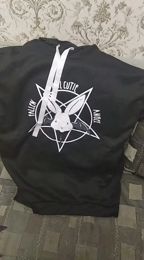 Hoodie with Pentagram and Rabbit print photo review