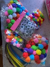 Varilla de felpa/pompones de colores del Arcoíris, Varita juguetes educativos DIY, manualidades, arte Hecho A Mano, creatividad, GYH