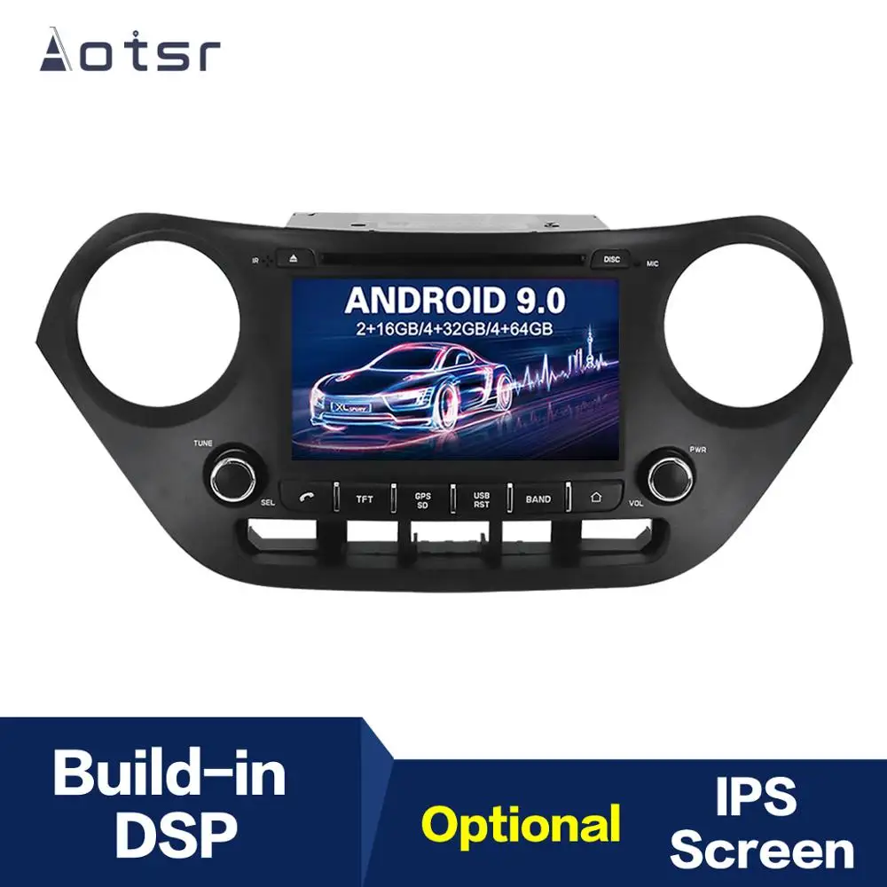 Автомобильный мультимедийный плеер AOTSR Android 9 0 с GPS навигацией для Hyundai I10 2013