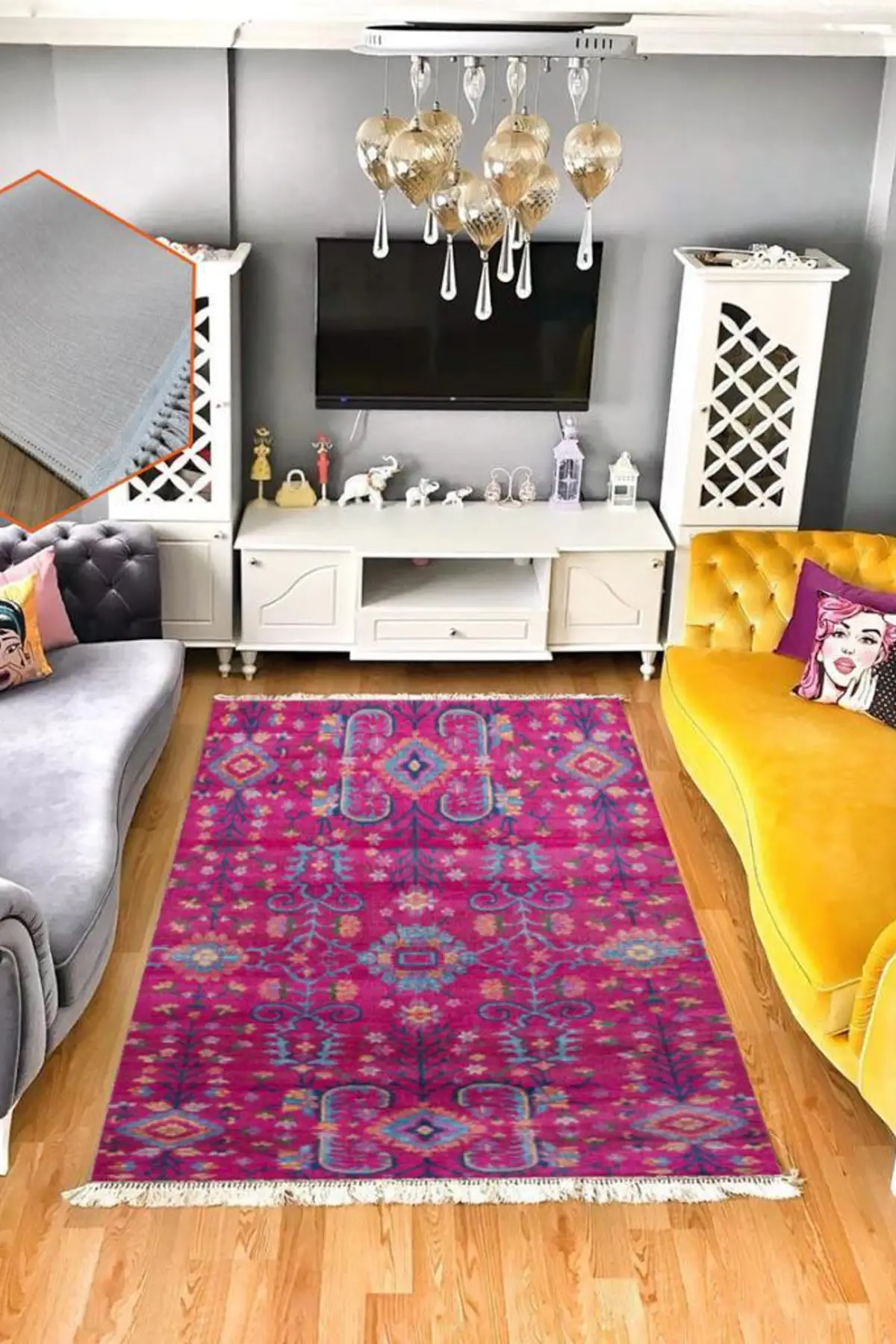 

Vintage Washable Decorative Rectangle Fringed Carpet Anti-Slip Living Room Bedroom Kitchen Carpet Mat Home Nonslip Decor Rug