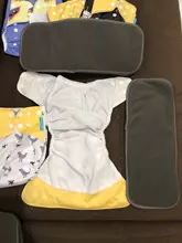Feliz flauta 10 Uds bebé pañales de carbón de bambú del trazador de líneas, inserción de pañal para pañal de tela para bebé pañal lavable 4 capas