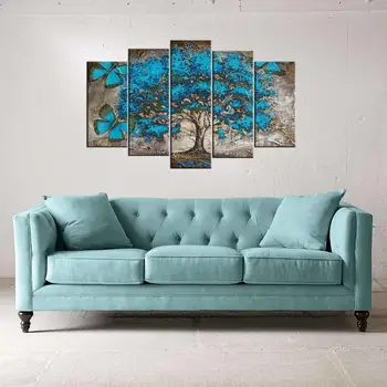 

Blue Floral Tree 5 Piece Mdf Table