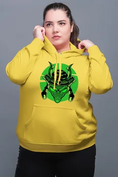 

Angemiel Wear Samurai Alien Yellow Women 'S Hooded Sweatshirt