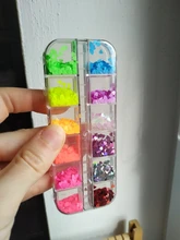 Manicure-Nail-Decoration Sequins-Polish Nail-Art Glitter-Flakes Fruits Fluorescence Heart