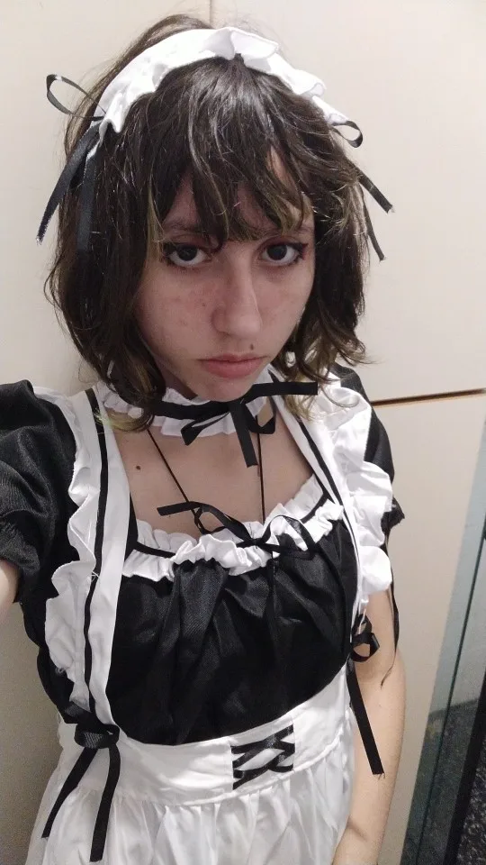 Bonito conjunto de vestido de traje de animación Lolita Maid