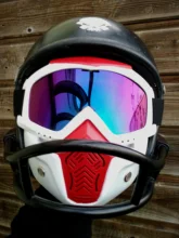 Detachable-Goggle Helmet-Mask Motorcycle-Glasses Ski-Bike Open-Face Uv-Protection 