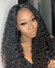 Pelucas de encaje Frontal transparente para mujer, peluca brasileña de ondas profundas HD, densidad del 150%, ISEE HAIR de 13x4, pelucas de cabello humano suelto de ondas profundas