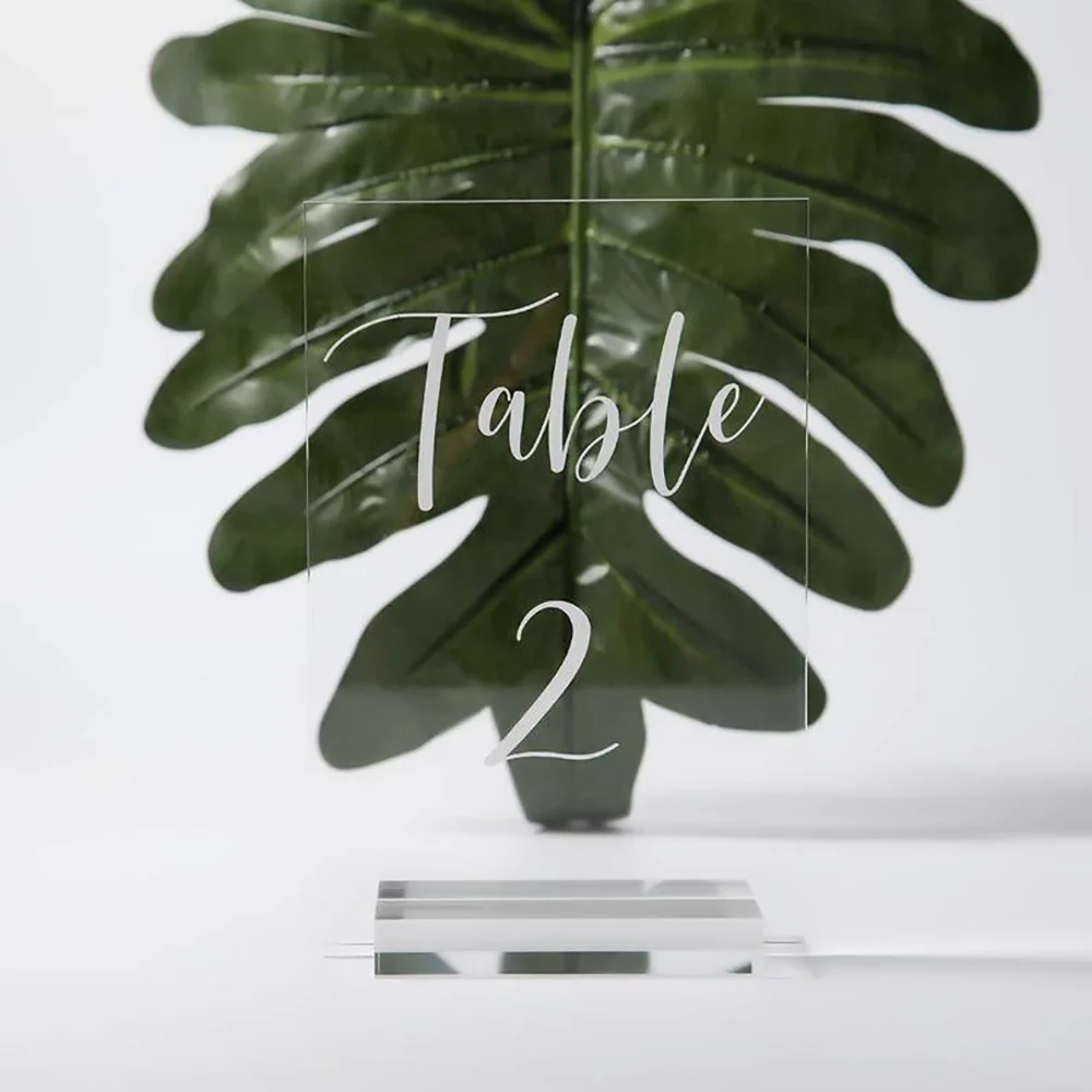 

Clear Acrylic Wedding Table Numbers Calligraphy Table Number Sign Wedding Table Decor Wedding Signs