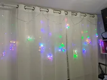 LED Deer Star Moon Curtain Light 220V 110V Christmas Garland String Fairy Lights Outdoor