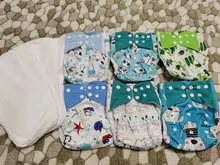 [Simfamily] 6 uds pañal + 6 uds insertar pañal de tela lavable cubierta de pañal ajustable reutilizable de tela pañales disponibles cubierta de pañal