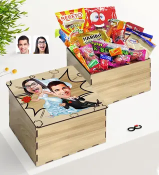 

Tailor-made In Wooden Box Marriage Caricature Of Nostalgic Lezzetler Gift Seti-2