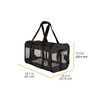 

Black shoulder bag with flexible sides, animal bag, 50x26x30 cm, Black