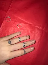 Conjunto de Anillos de nudillo de cristal Vintage para mujer, colgante de luna de loto, anillo bohemio, regalo de joyería