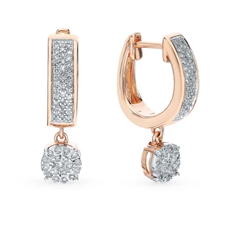 

Gold earrings with diamonds sunlight sample 585