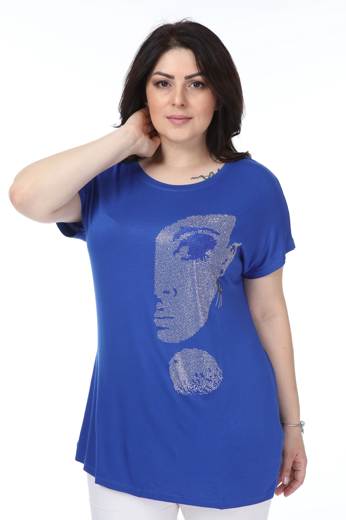 Женская летняя модная блузка Diaves из чесаного хлопка с рисунком лица