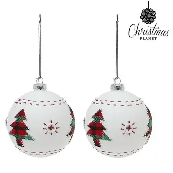 

Christmas Baubles Christmas Planet 1860 8 cm (2 uds) Crystal White