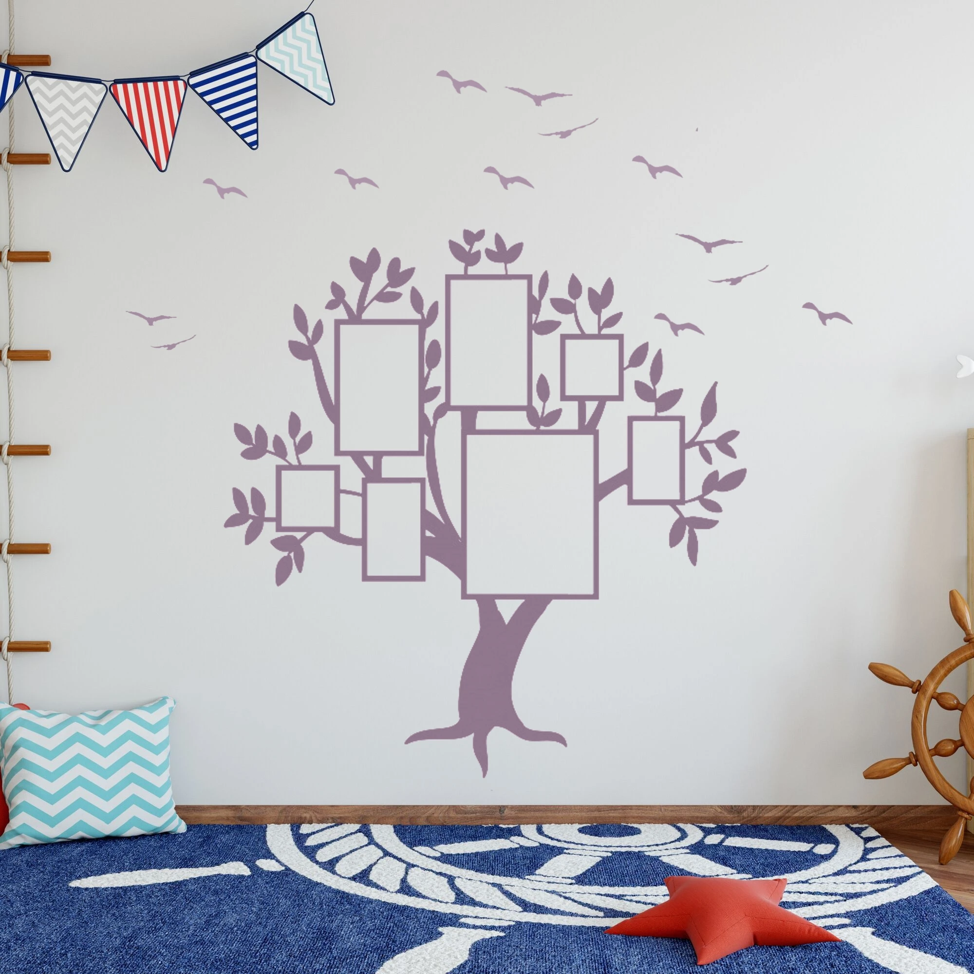 

Picture Frame Tree Wall Decal Art Bedroom Wall Stickers Decor Custom Colors A0028