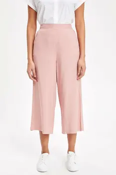

DeFacto Woman Summer Spring Wide-leg Pants Pink Black Color Women Loose Pants Casual Bottoms Female Trousers-K7379AZ19SM