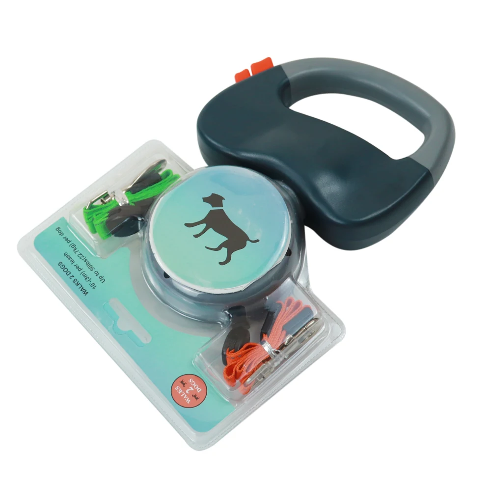 Automatic Retractable Reflective Double-Ended Traction Rope One plus Two Dogs Chain Two Dog Leash Pet Supplies Puppy Patrol Rope 