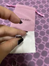 ANENJERY 925 de plata esterlina Simple circón de una sola fila pendientes para las mujeres brincos oorbellen pendientes de botón pendientes S-E14