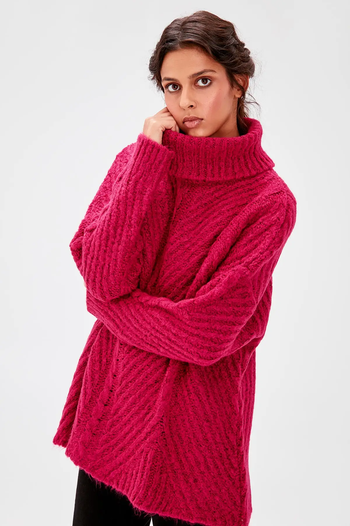 Trendyol фуксия водолазка длинный свитер TWOAW20KZ0326| |
