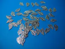 Colgantes de hojas de árbol de 17x9mm, 50 Uds., colgantes, collar, pulsera, tobillera, accesorios para fabricación de joyas, DIY