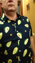Camisa con estampado de aguacate para hombre, ropa informal Hawaiana de manga corta con cuello vuelto para playa, verano, 2020
