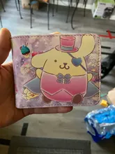 Anime de dibujos animados Pompompurin cartera corto de PU cuero cartera con monedero
