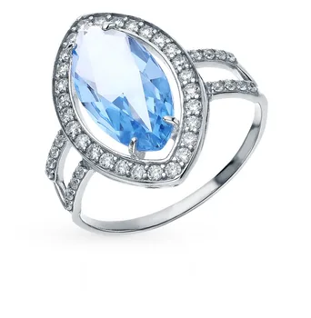 

Silver ring with Topaz and cubic zirconia sunlight sample 925