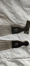 Peine de Metal negro para uso en salón, peine para pelo Afro Americano, herramienta de peinado