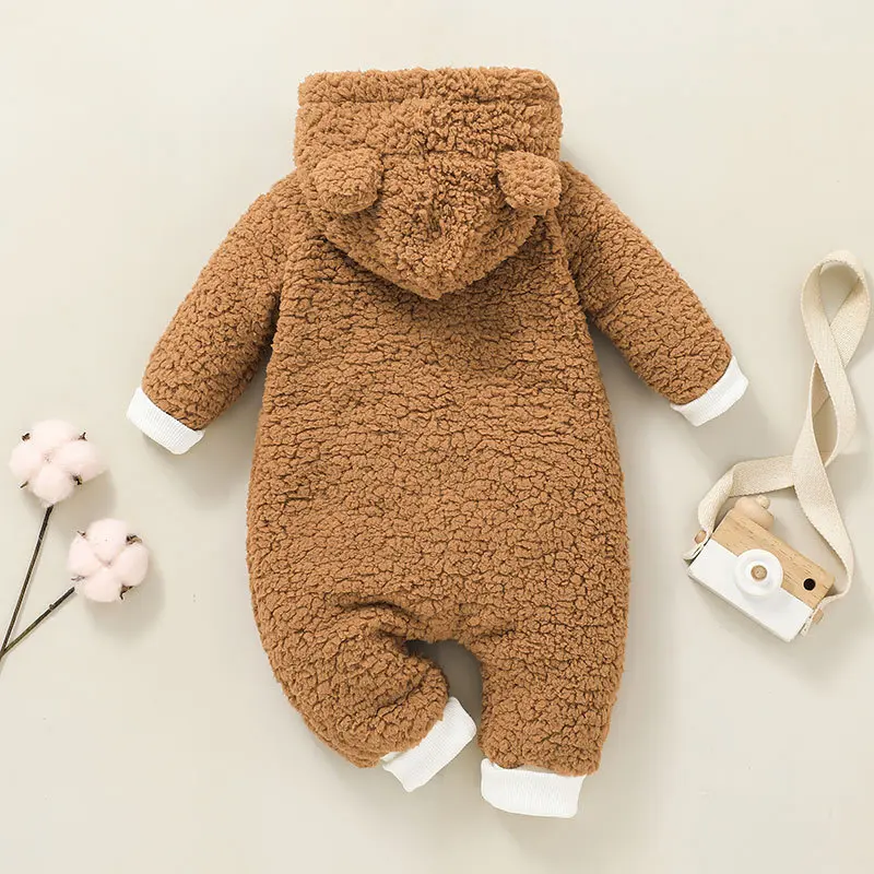 Cute Baby Boy Girl Clothes for new born Long Sleeve Baby Costume Hoodies Bear Baby Romper Jumpsuits Fleece Overall Warm Rompers