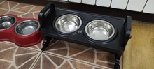 Anti-Slip Elevated Double Dog Bowls Adjustable Height Pet Feeding Dish Feeder GXMA