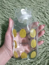 Botella de agua caliente transparente, calentador de mano de dibujos animados, Mini bolsas de agua caliente portátiles a prueba de explosiones