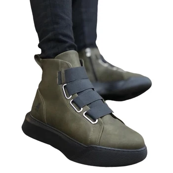 

BOA Band Men High Bottom Khaki Sport Boots, High Quality 100% Vegan Leather Men Boots. Shoe Boot, Sneaker Boot, Chaussure Boot, Young Man Boots, Chaussures De Jeunes Hommes, Leather Boots