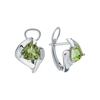 

Silver earrings with sultanites synthetic sunlight sample 925