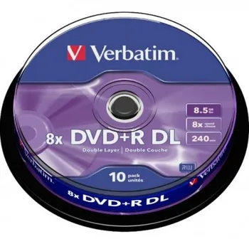 

DVD + RDL VERBATIM DOUBLE LAYER 8,5 GB 240 min. 8x TERRINE 10 units.