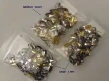 Lote de conectores de Clips dorados de 7 a 8mm, accesorios para collar, 100 unidades