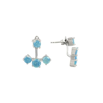 

KUTAYDAN Frosted Zircon Dual Earrings 925 Sterling Silver