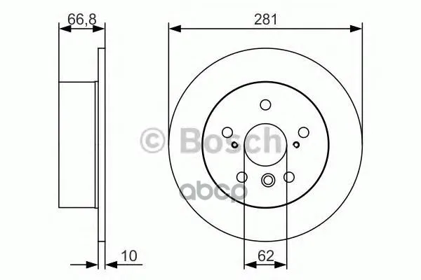 Диск Тормозной Задн, Toyota: Camry Седан 2.0 Vvt-I/2.4 Vvti 06- 11 Bosch арт. 0986479R06