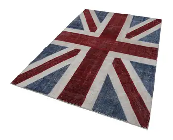 

172x238 Cm British Handmade Flag Patchwork Rug-6x8 Ft