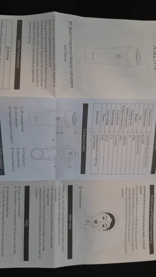 Отзыв о товаре ANLAN rf лифтинг аппарат массажер для лица микротоки для лица рф лифтинг аппарат RF Устройство для красоты RF лифтинг для лица радиочастотная мезотерапия для лица омоложение кожи лифтинг укрепляющее удаление морщин от пользователя R***z