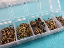 420 unids/caja kit para hacer joyas, collar, cadena, ganchos del pendiente del alfileres de cabeza saltar anillos langosta cierre DIY conjunto de fornituras para joyería suministros