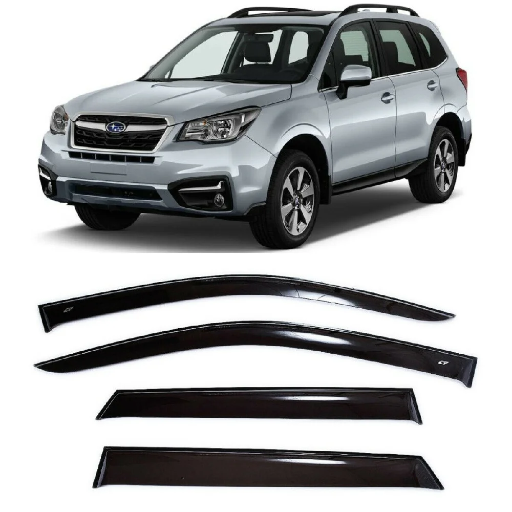 Wind Visor Deflectors Cobra Tuning S41212- Car Ventvisor Door Side - Window Air Guard for Protection Against Snow Sun and Rain Compatible with Subaru