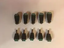 Adaptador de enchufe de corriente continua para cámaras de videovigilancia, 5,5mm x 2,1mm, macho hembra, para cinta de LED de único Color, 5050, 3528, 5060