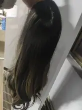 Pequeña LANA sintético Ombre negro marrón de oro con pelucas con reflejos largo ondulado resistente al calor de la parte media Cosplay pelucas para mujeres