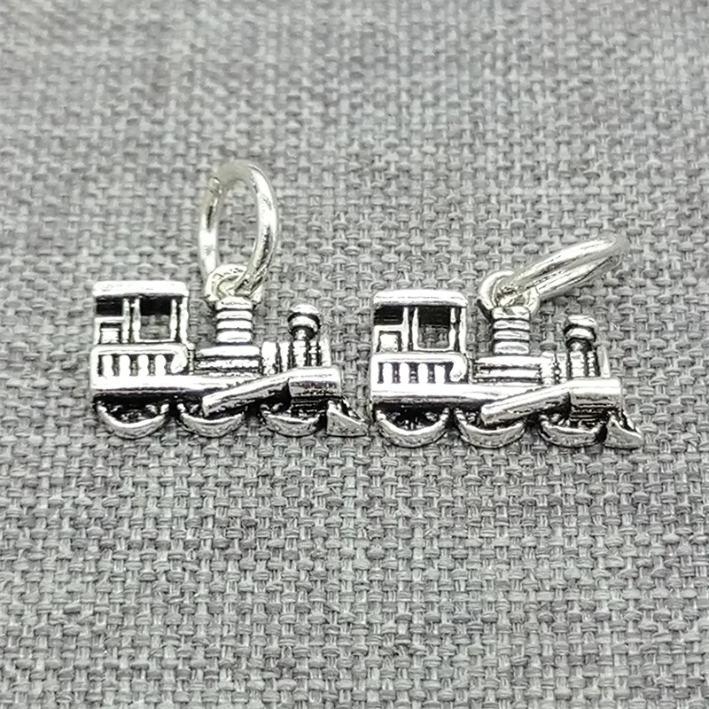 

8 Pieces 925 Sterling Silver Locomotive Steam Train Charm for Bracelet Necklace