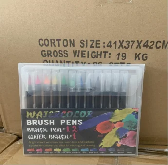 12 Colors Акварельные кисти, маркеры для рисования, граффити, эскиз 20, 24, 48, 72 цвета, кисти для рисования, акварельные ручки, набор для офиса, школьные принадлежности - Цвет: 12 Colors