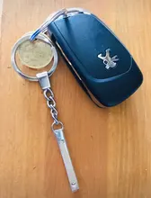 Llavero personalizado con el logotipo del número de teléfono, grabado láser, de acero inoxidable, regalo de joyería, doble cara