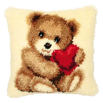 

Pn-0014187 cushion (carpet technique) vervaco 'медвежонок with heart '40x40 cm